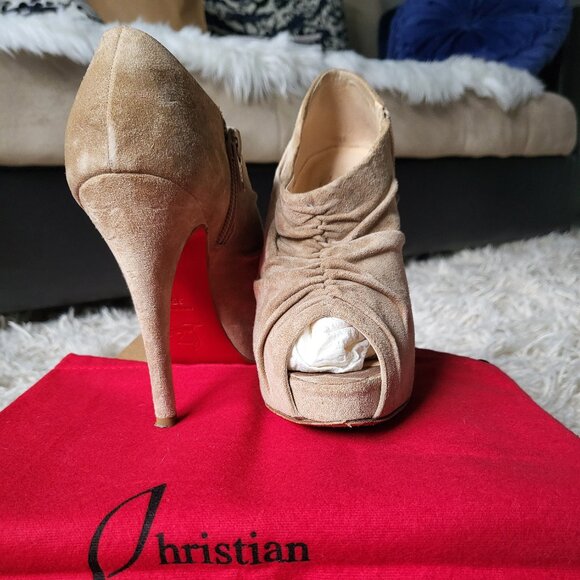 Christian Louboutin Treopli Velours 120 In naturale/taupe color Size 35.5 - Picture 2 of 8
